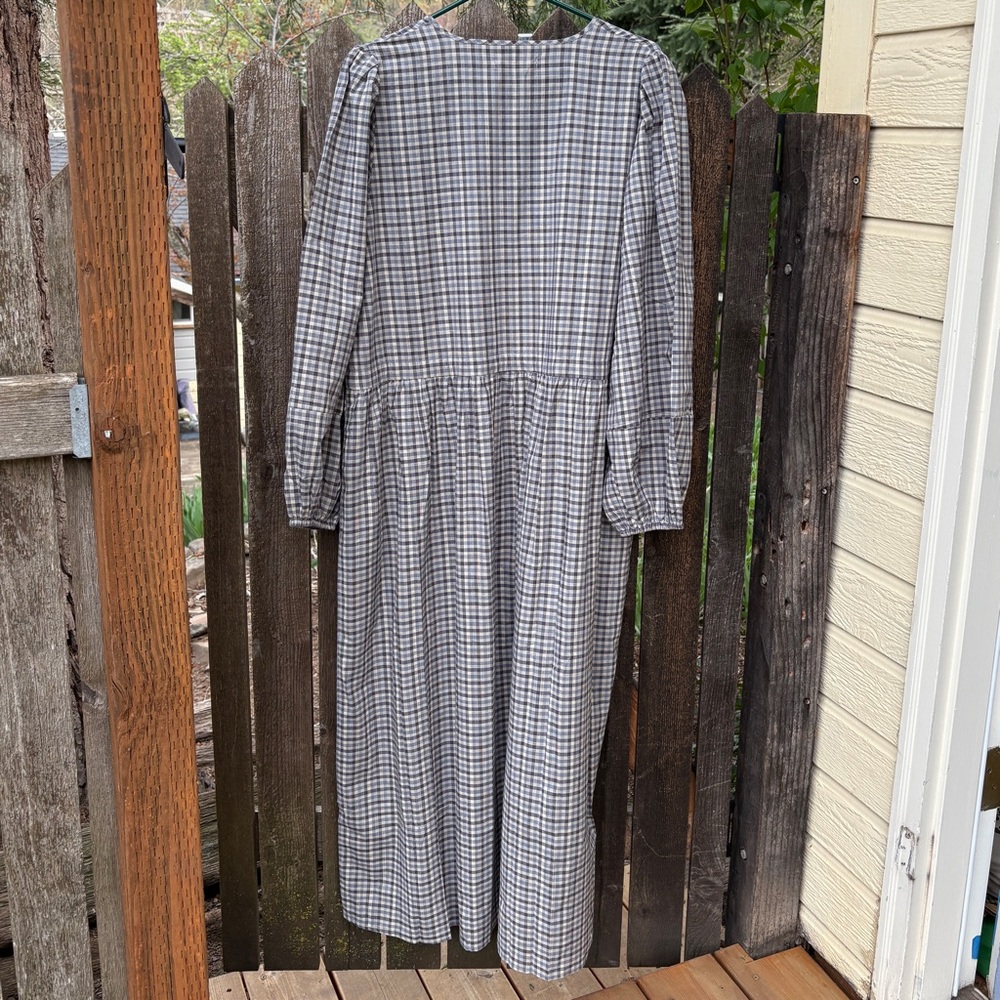 Christy Dawn The Saunders 100% Organic Cotton Slate Gingham Dress NWOT Sz XL - Picture 13 of 17